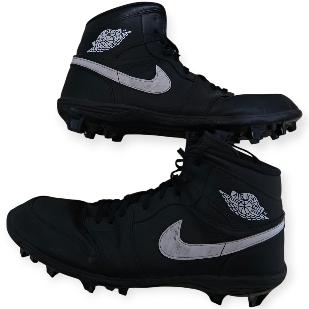 Jordan Black and Silver Athletic Cleats